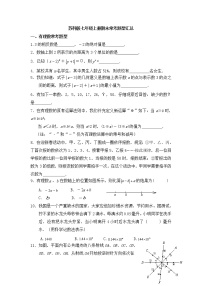 七年级上册数学专项练习：期末常考题型汇总（苏教版，无答案）