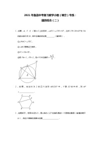 2021年备战中考复习数学小题（填空）专练：圆的综合（二）试卷