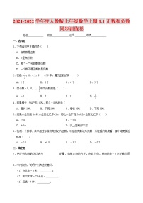 初中数学人教版七年级上册1.1 正数和负数复习练习题