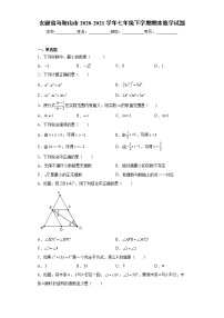 安徽省马鞍山市2020-2021学年七年级下学期期末数学试题（word版 含答案）