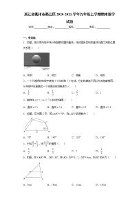 浙江省衢州市衢江区2020-2021学年九年级上学期期末数学试题（word版 含答案）