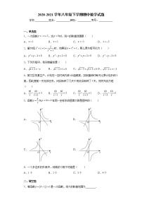 上海市浦东新区2020-2021学年八年级下学期期中数学试题（word版 含答案）