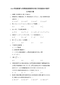 数学七年级下册11.6 零指数幂与负整数指数幂同步练习题