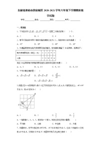 安徽省淮南市田家庵区2020-2021学年八年级下学期期末数学试题（word版 含答案）