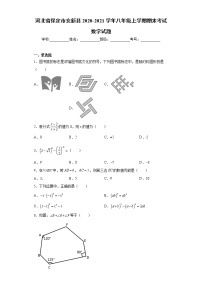 河北省保定市安新县2020-2021学年八年级上学期期末考试数学试题（word版 含答案）