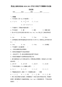 黑龙江省哈尔滨市2020-2021学年八年级下学期期中考试数学试卷（word版 含答案）