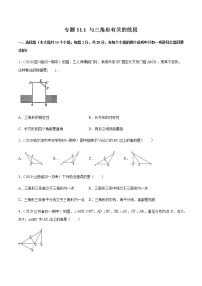 数学八年级上册第十一章 三角形11.1 与三角形有关的线段本节综合同步练习题