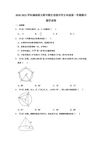 2020-2021学年湖南师大附中博才实验中学九年级（上）期中数学试卷 （解析版）