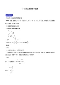 中考数学压轴题剖析与精炼（含解析）：17 二次函数的面积问题