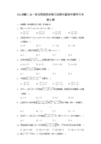 北师大版八年级上册2 求解二元一次方程组优秀精练