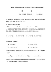 四川省青神县实验初级中学校2020-2021学年七年级上学期期中考试数学试题