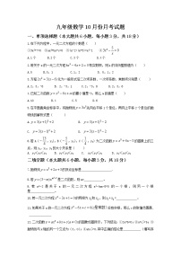 安徽省宿州市泗县九年级数学10月份月考试题含答案