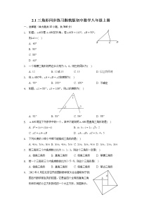 初中数学湘教版八年级上册2.1 三角形同步训练题