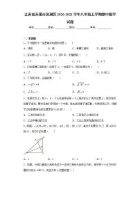 江苏省无锡市滨湖区2020-2021学年八年级上学期期中数学试题(word版含答案)