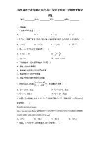 山东省济宁市邹城市2020-2021学年七年级下学期期末数学试题(word版含答案)