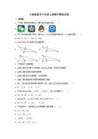人教版数学八年级上册期中模拟试卷06（含答案）