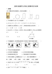 北师大版数学九年级上册期中复习试卷03（含答案）