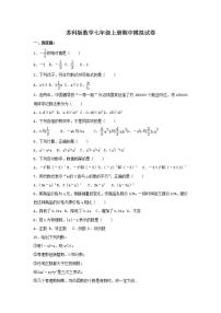 苏科版数学七年级上册期中模拟试卷04（含答案）