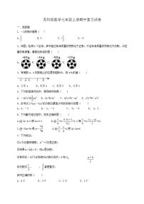 苏科版数学七年级上册期中复习试卷04（含答案）