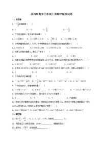 苏科版数学七年级上册期中模拟试卷六（含答案）