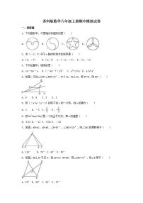 苏科版数学八年级上册期中模拟试卷03（含答案）