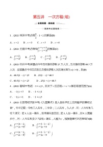 备战2022 中考数学 人教版 第五讲 一次方程（组） 专题练