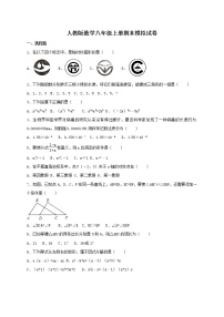 人教版数学八年级上册期末模拟试卷五（含答案）