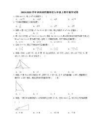 2019-2020学年河南洛阳偃师市九年级上期中数学试卷