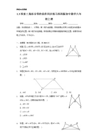 初中苏科版1.3 探索三角形全等的条件优秀当堂达标检测题