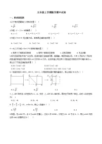 2021年福建省惠安县第二教学联盟九年级上学期数学期中试卷含答案