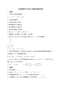 苏科版数学八年级上册期末模拟试卷01（含答案）