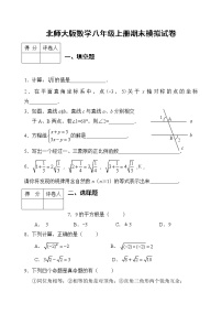 北师大版数学八年级上册期末模拟试卷06（含答案）