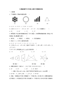 人教版数学八年级上册月考模拟试卷八（含答案）
