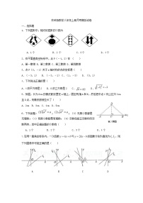 苏科版数学八年级上册月考模拟试卷三（含答案）