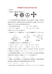 苏科版数学八年级上册月考复习试卷03（含答案）