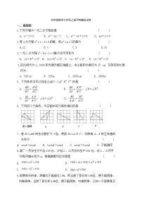 苏科版数学九年级上册月考模拟试卷九（含答案）