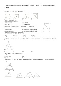 2020-2021学年河北省石家庄市某校（西校区）初二（上）期中考试数学试卷