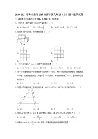 山东省济南市历下区2020-2021学年九年级上学期期中数学试卷  解析版