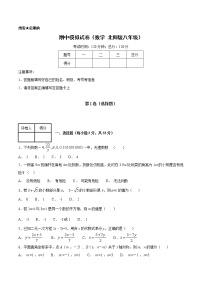 北师大版八年级上册数学期中模拟试题--含答案 (3)