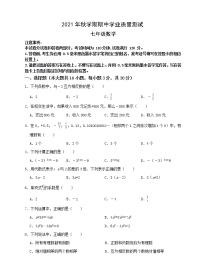 江苏省宜兴市树人中学教育集团2021-2022学年七年级上学期期中学业质量测试数学【试卷+答案】