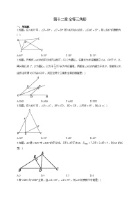 数学八年级上册第十二章 全等三角形综合与测试当堂检测题