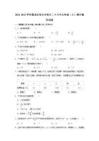 黑龙江省齐齐哈尔市第二十八中学 2021-2022学年七年级上学期期中数学【试卷+答案】