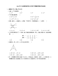 2015-2016学年深圳实验学校七下期中数学试卷