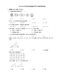 2015-2016学年武汉市粮道街中学八上期中数学试卷