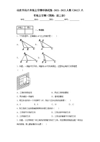 山东省平邑县2021--2022学年八年级上学期中数学测试题（范围：前三章）（word版 含答案）