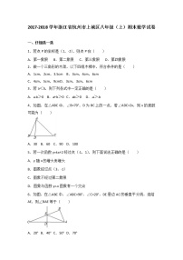 浙江省杭州市上城区2017-2018学年八年级（上）期末数学试卷（解析版） - 副本