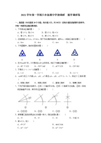 浙江省杭州市萧山区新桐初级中学等多校2021-2022学年八年级上学期期中调研数学试题（word版 含答案）