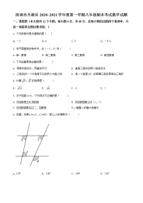 北师版2020—2021学年第一学期八年级上期末考数学试卷（含答案）山东省济南市天桥区期末