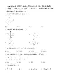 北师版2020—2021学年第一学期八年级上期末考数学试卷（含答案）四川省成都市武侯区期末