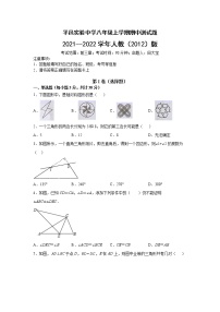 山东省平邑实验中学2021--2022学年人教（2012）版八年级上学期数学期中测试题（word版 含答案）